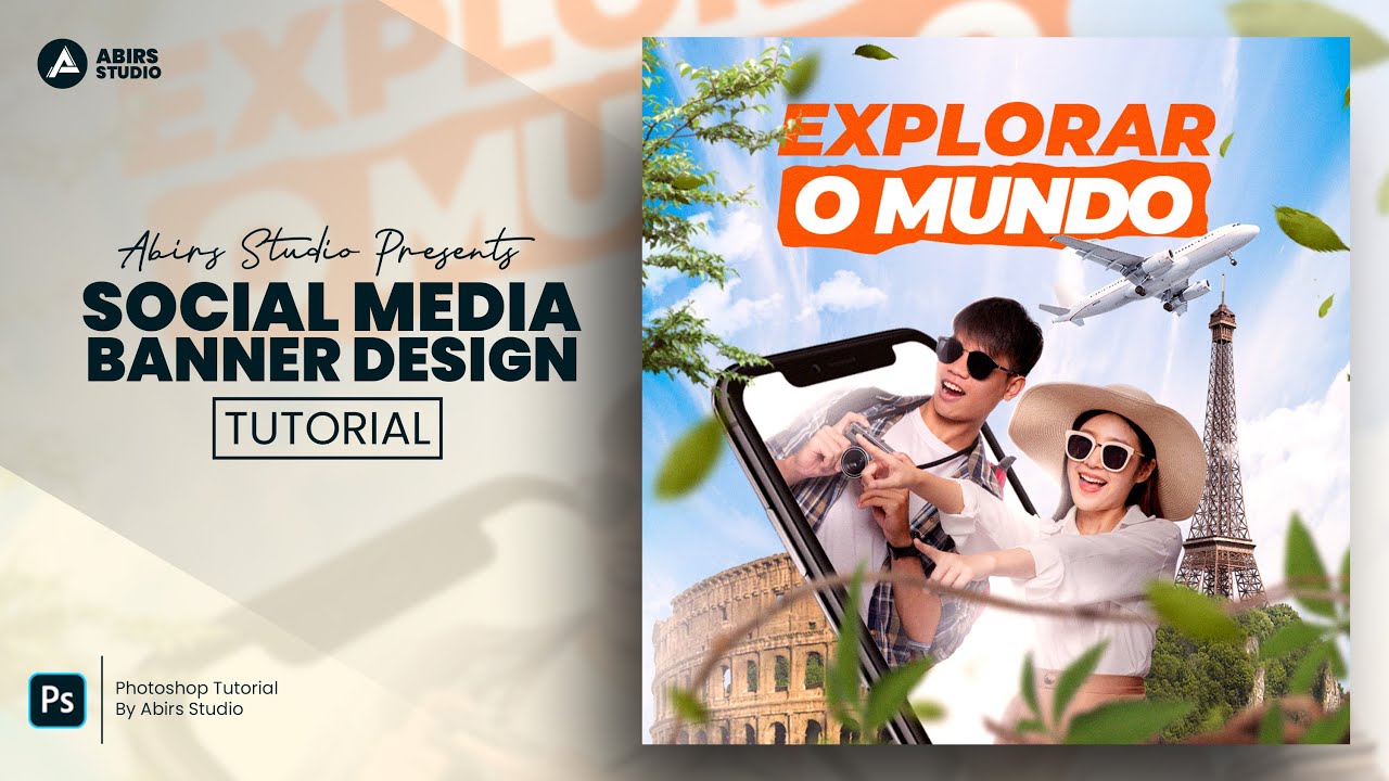 Travel Agency Creative Social Media Post and Square Flyer Design | Photoshop Tutorial