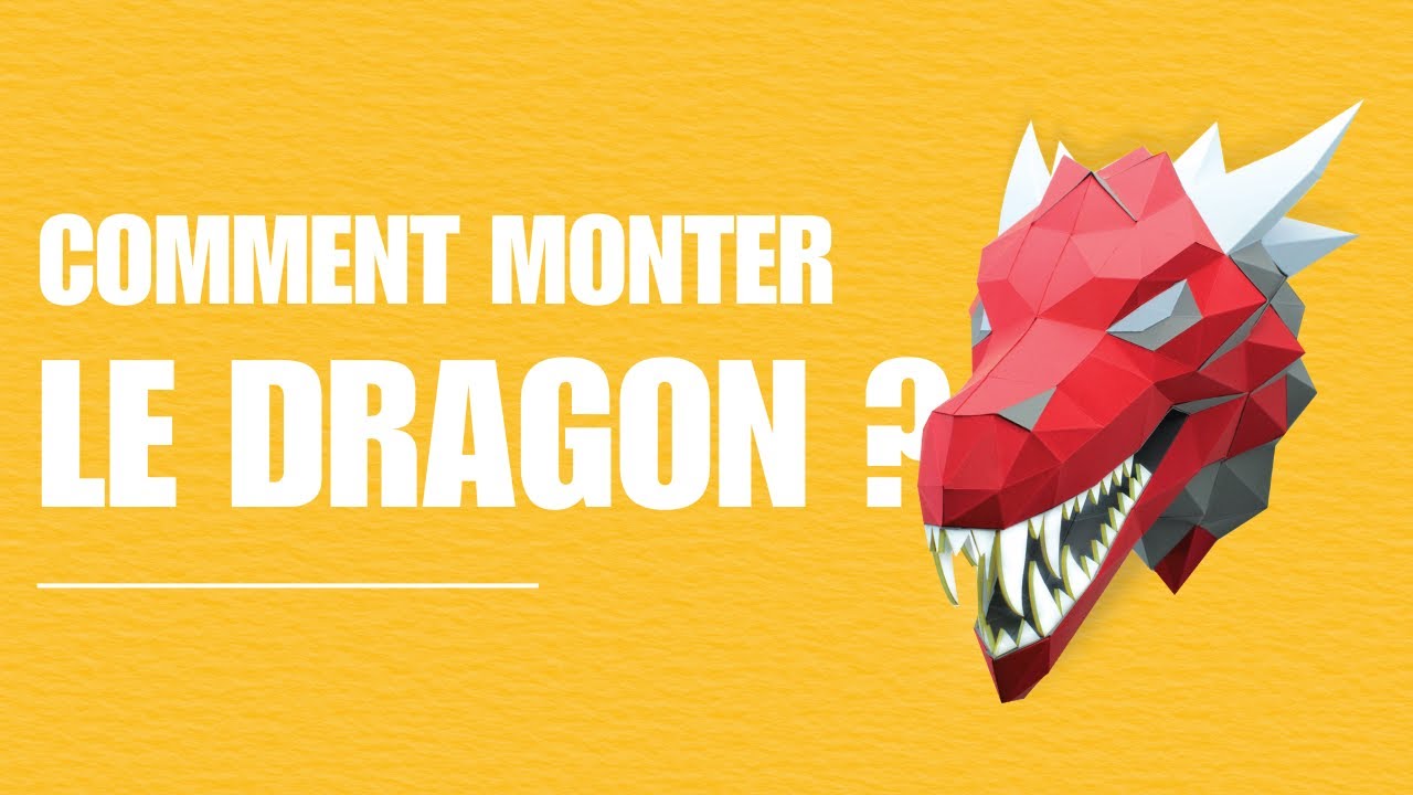 Montage du dragon rouge et gris