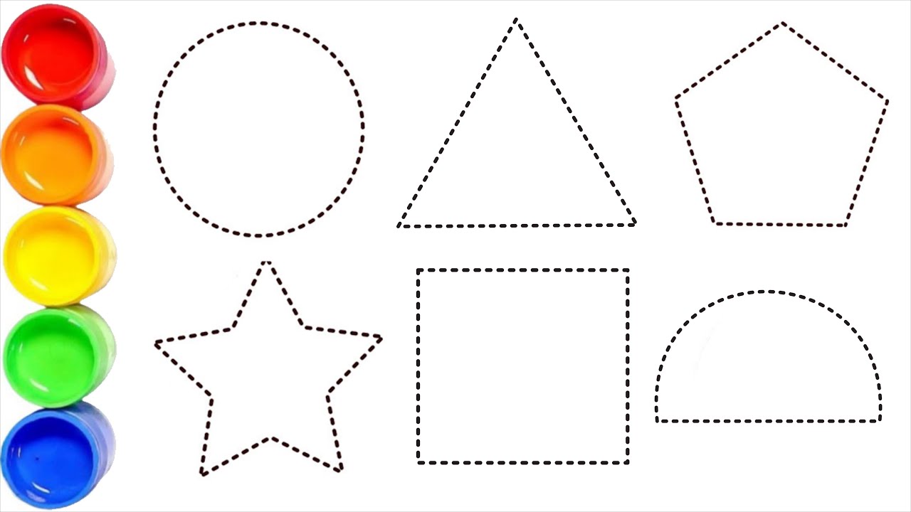 Shapes drawing for kids, Learn 2d shapes, colors for toddlers | Preschool Learning part - 215