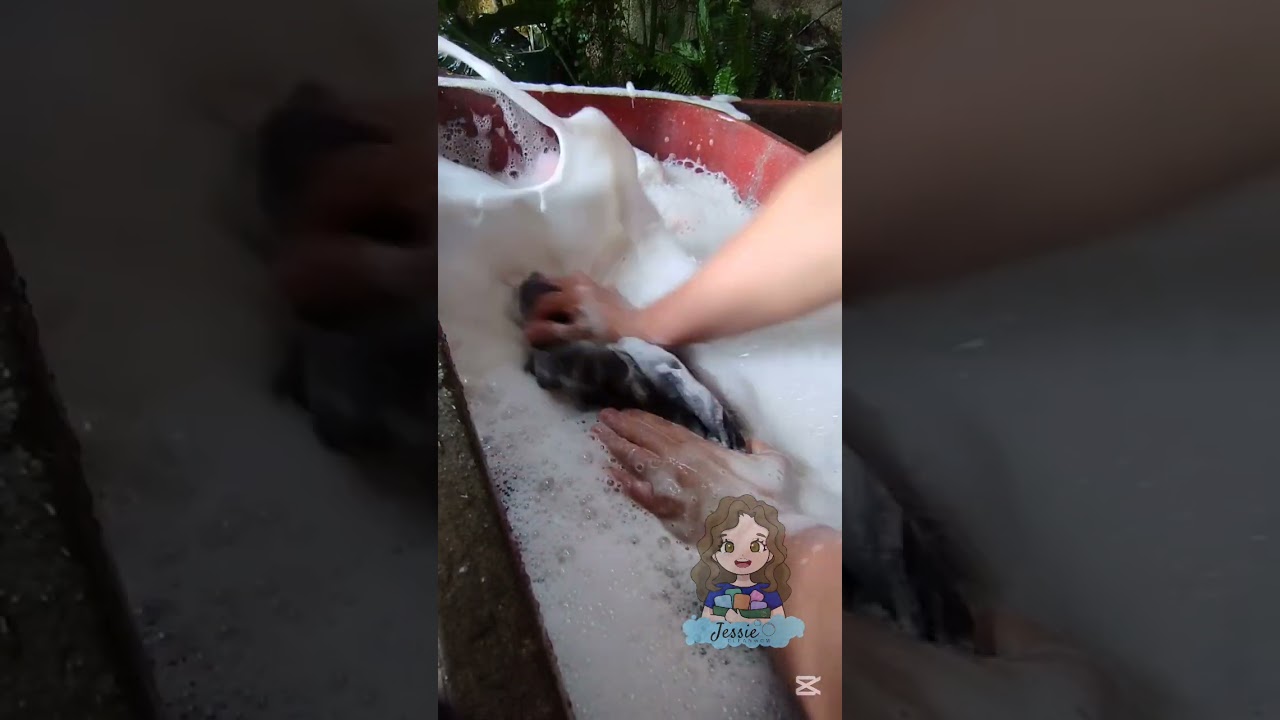 ASMR Washing Clothes by hand with Ball Soap