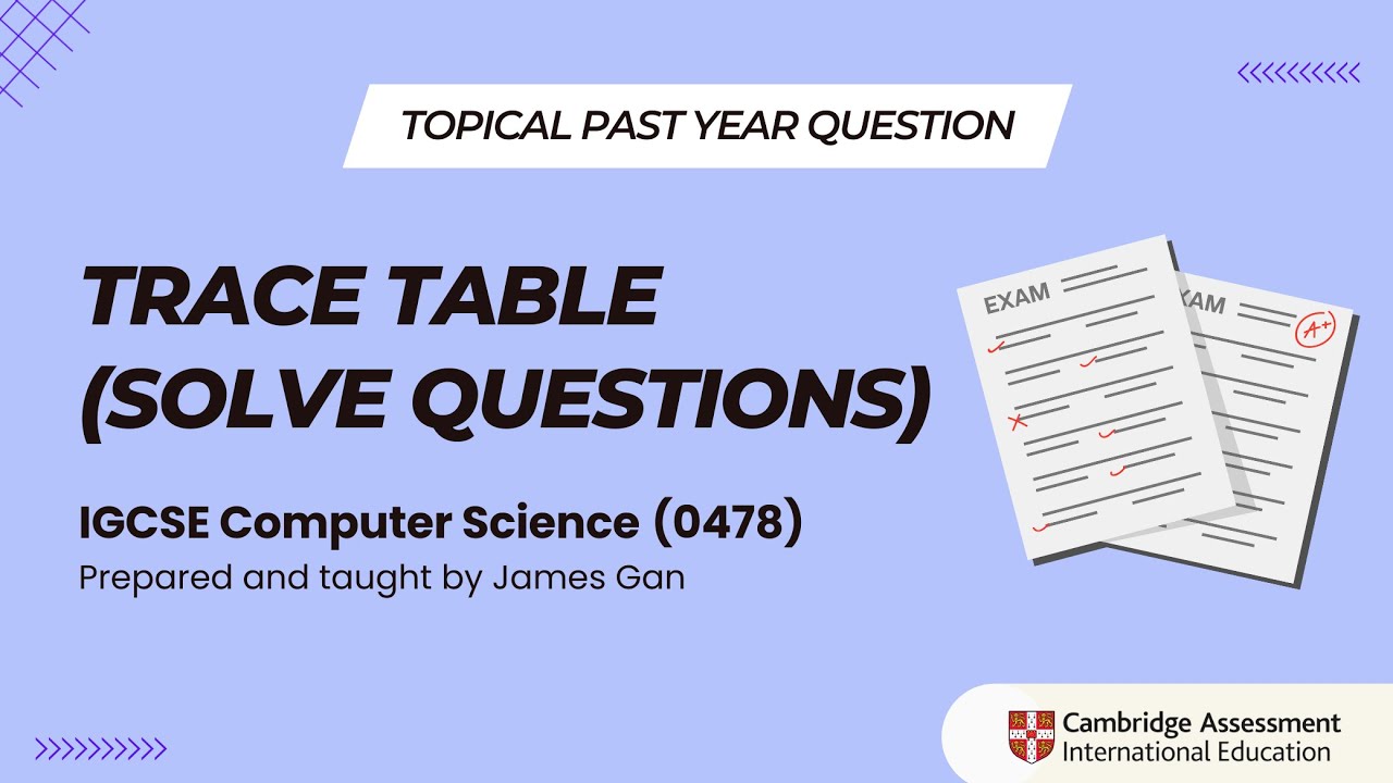 Topical Past Year Questions: Trace Table