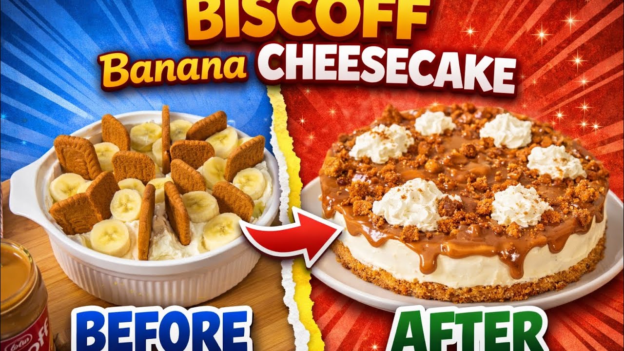 This Biscoff  Banana Cheesecake Is Unreal 😱🔥