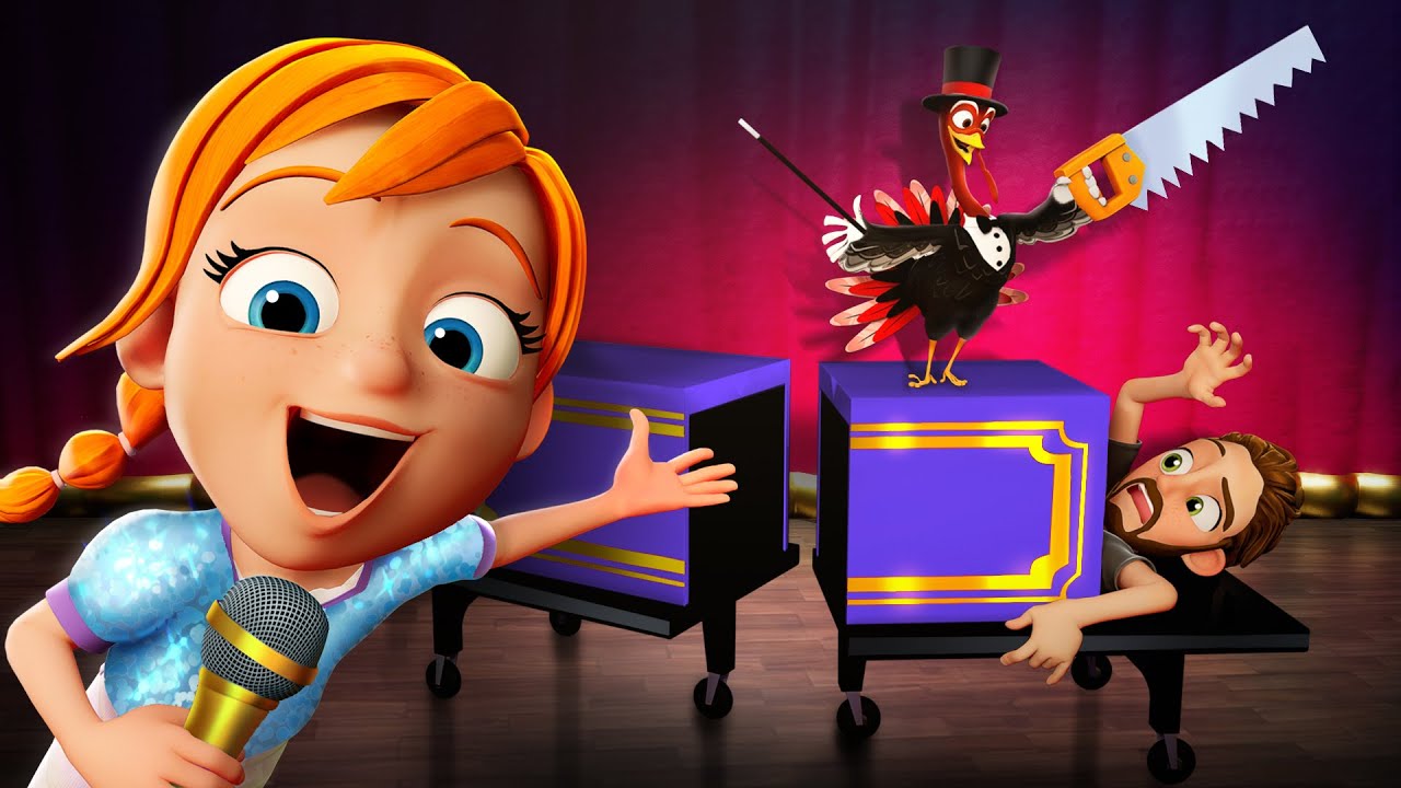 Turkey Dance TALENT SHOW!!  New Family Song with Adley and our Crazy Cartoon Turkeys a fun 3D remix