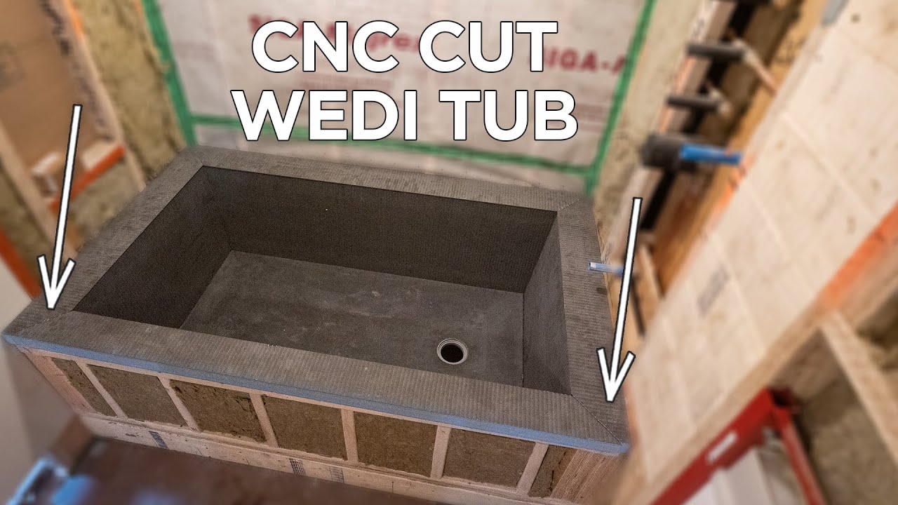 Lime plaster master bathroom remodel & CNC cut Wedi tub