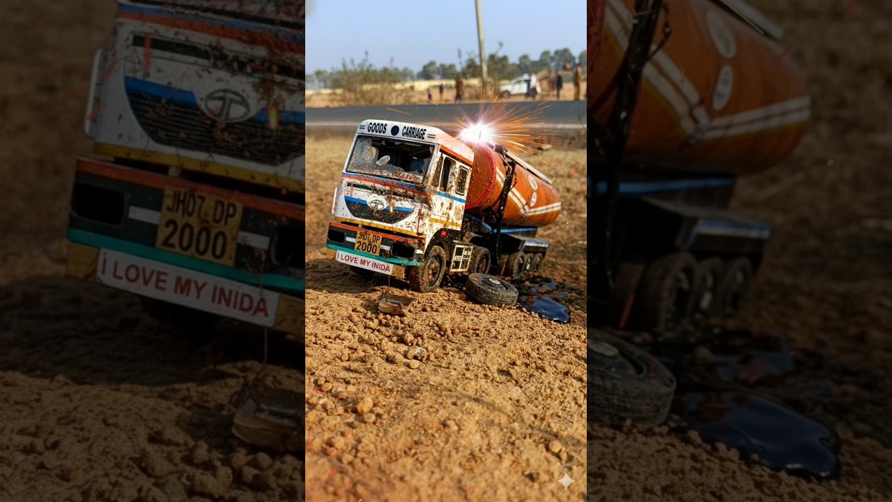Tata Oil Tanker🚍 Crash at off Roadside💥🧐