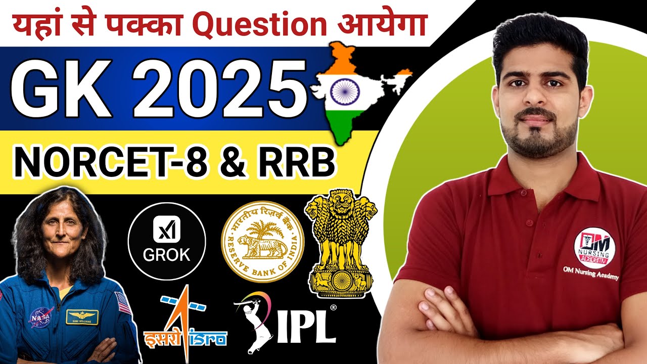 GK 2025 RRB Exam SPECIAL MCQS | GENERAL KNOWLEDGE RRB EXAM 2025