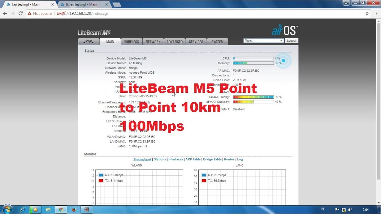 LiteBeam M5 Point to Point 10km 100Mbps