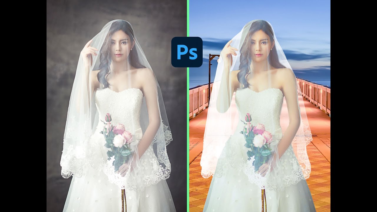 【Photoshop教學】如何用Ps做半透明婚紗去背