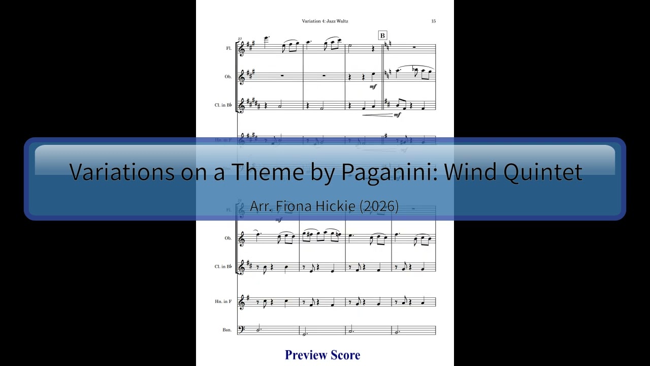 Variations on a Theme by Paganini: Wind Quintet