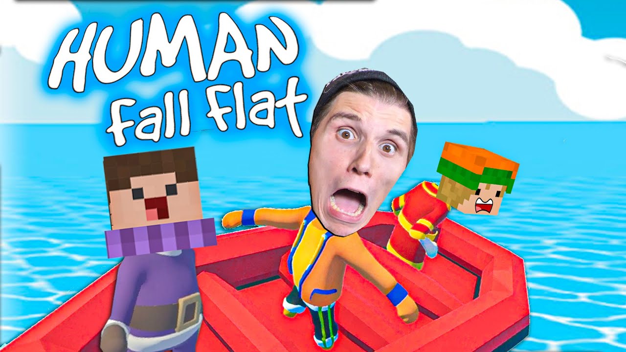 Drei Youtuber fahren BOOT & einer fällt ins Wasser | Human Fall Flat
