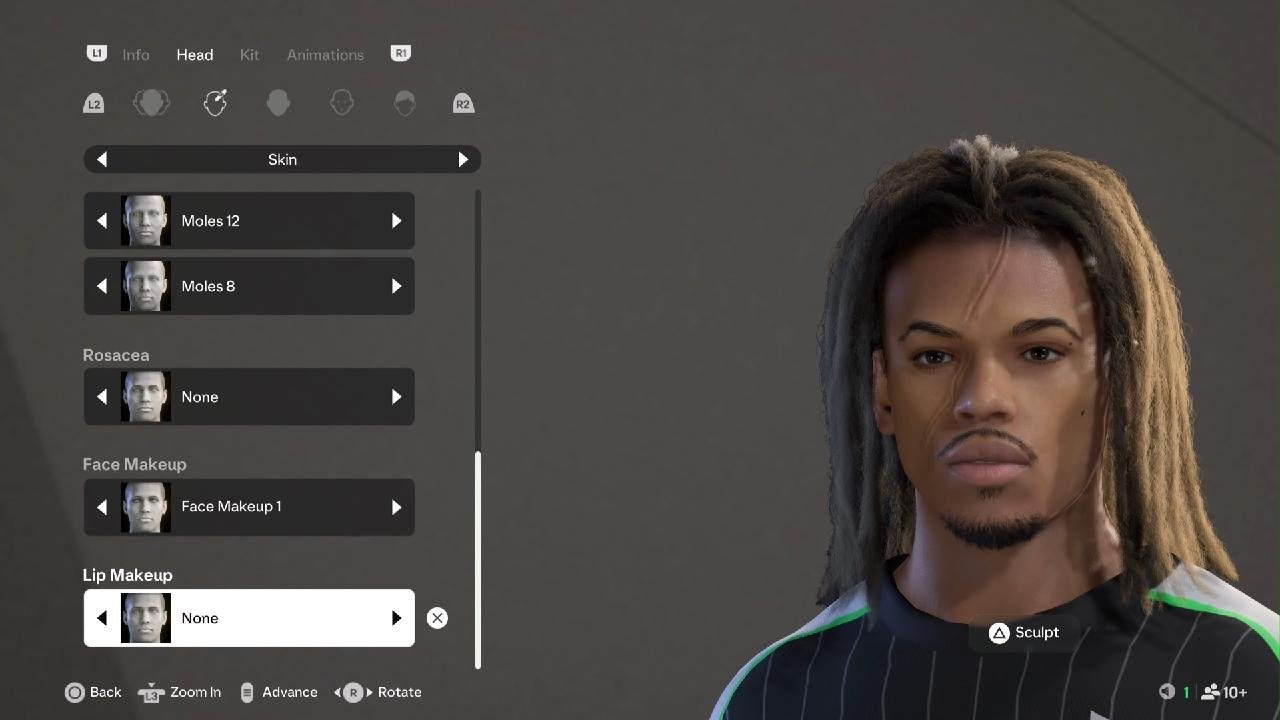 EA SPORTS FC 25 good looking face creation for clubs/career mode