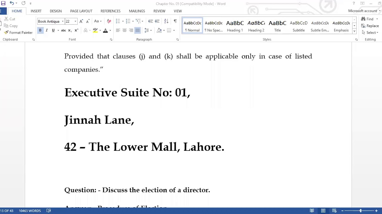 Election of Director and relevant provisions of Company Act, 2017