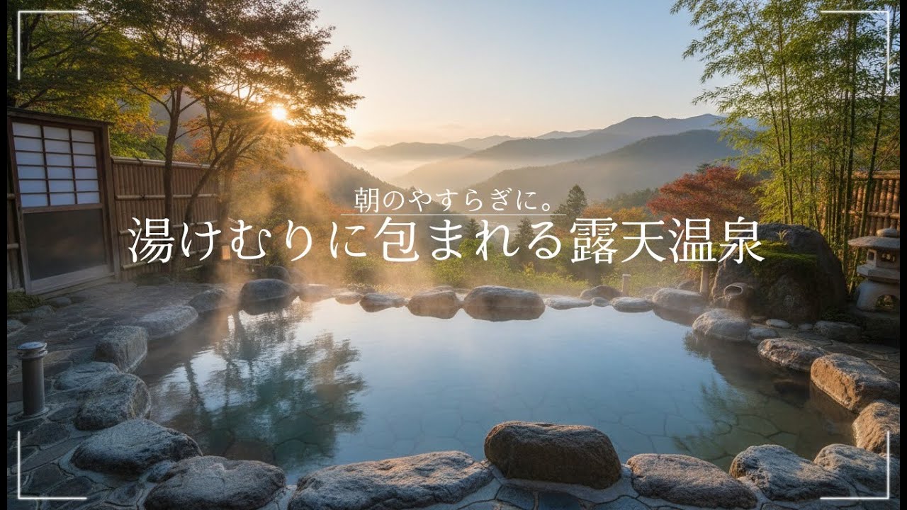 【環境音・ASMR】朝のやすらぎに。静かな露天温泉で心が整う和BGM｜Japanese Onsen Relaxing Music｜疲労回復・自律神経回復・睡眠用