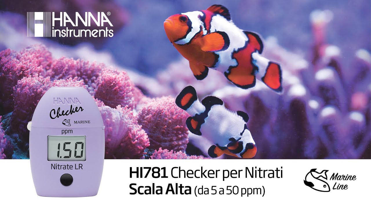 Nitrati negli Acquari Marini - SCALA ALTA (5-50 ppm) - HI781 Checker - Marine Line