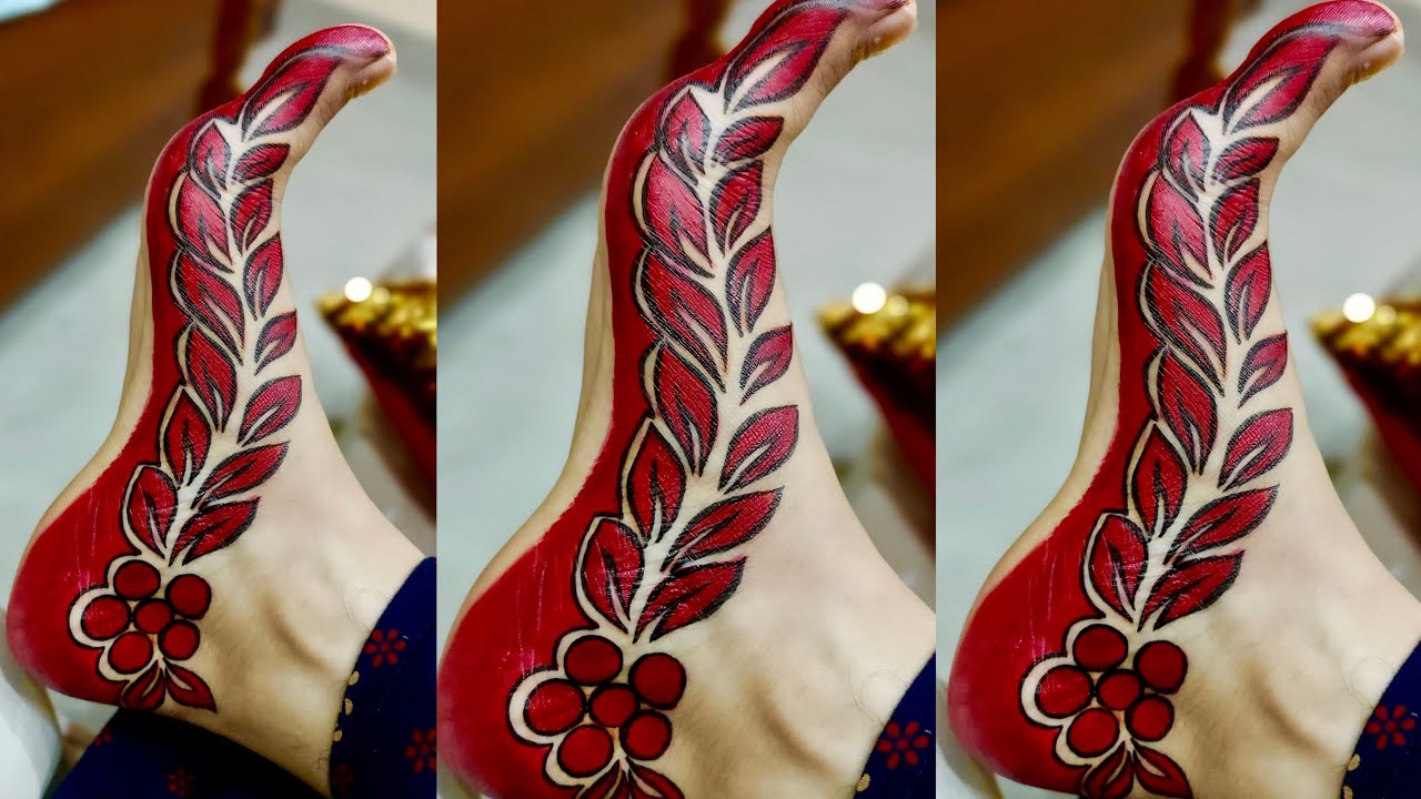 Beautiful gorintaku style mehendi design tutorial by zarin's Art || simple gorintaku for feet
