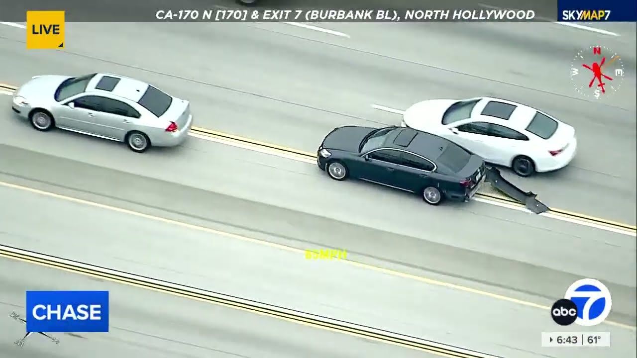 FULL CHASE: Suspect drives on 101 Freeway with rear bumper hanging off during chaotic pursuit