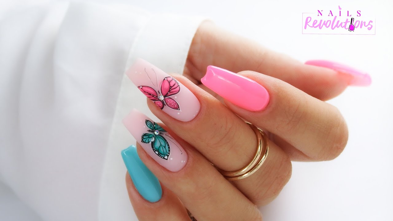 Butterfly nails art tutorial /Cuccio Polska