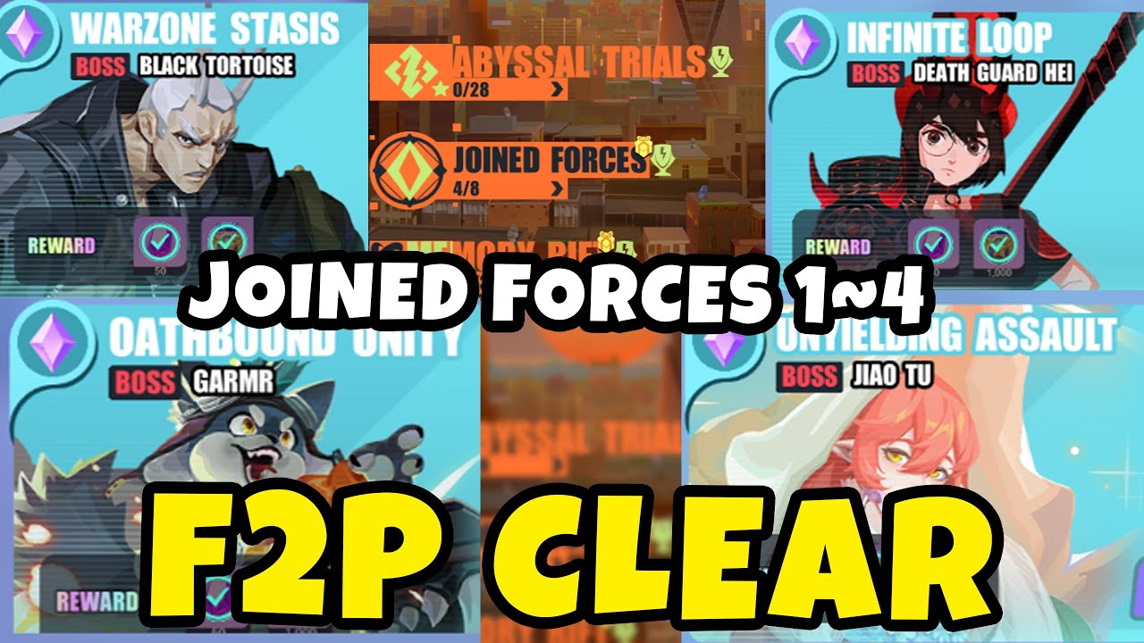 JOINED FORCES STAGE 1 ~ 4 F2P CLEAR GUIDE | DISLYTE