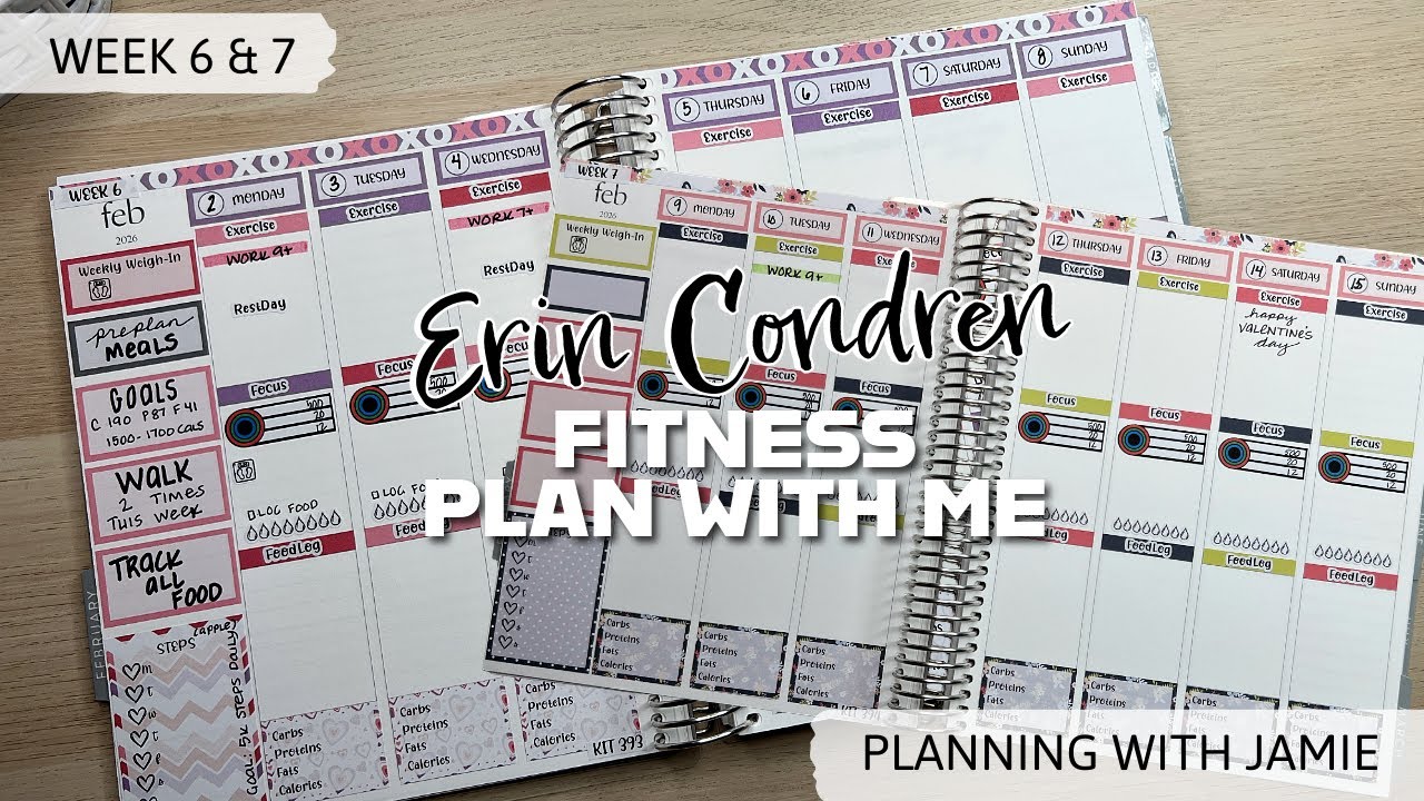 SET UP 2 WEEKS IN OUR FITNESS PLANNER | FITNESS PLANNER PLAN WITH ME WEEK 6 & 7