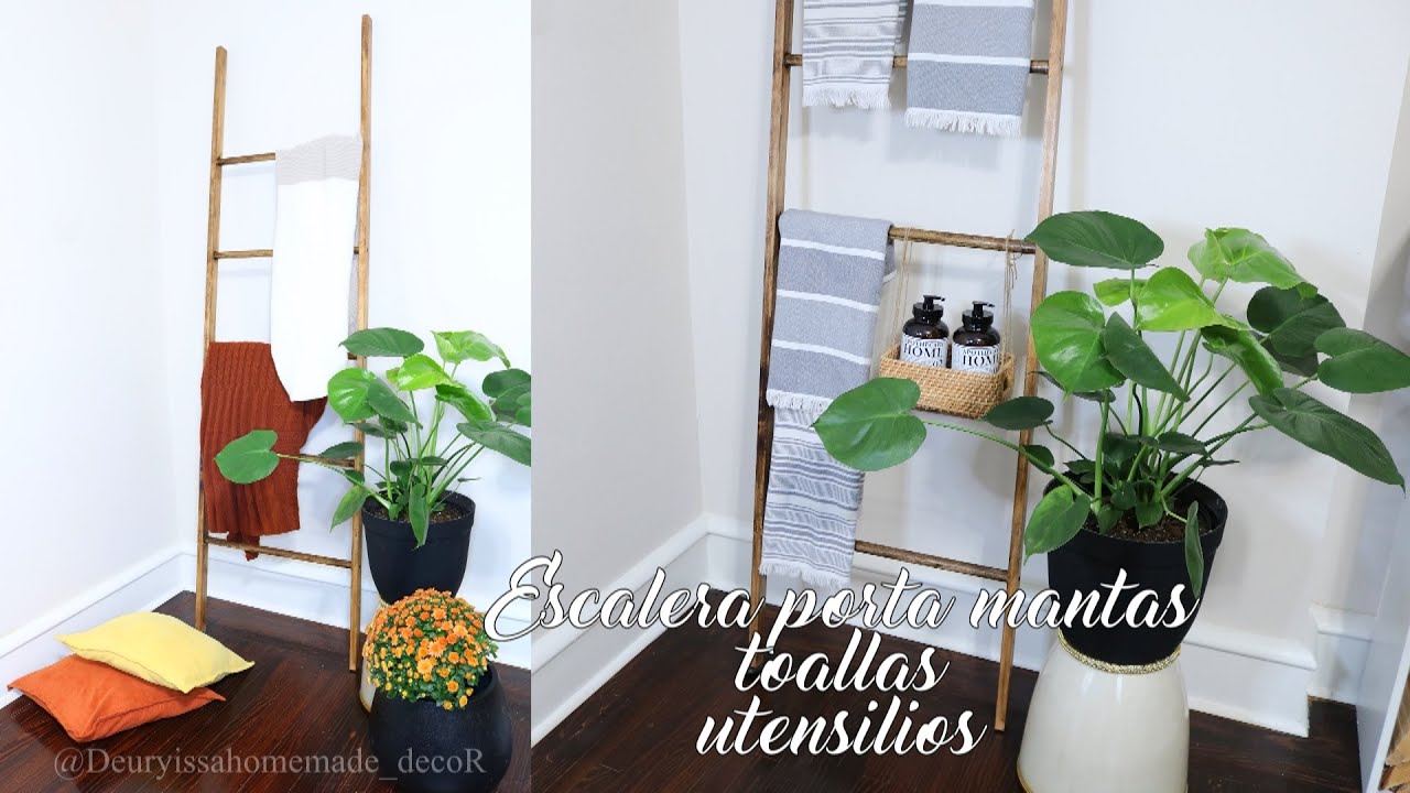 Escalera porta mantas, toallas o utensilios | Escalera decorativa estilo rústico | @Deuryissadeco 🦋