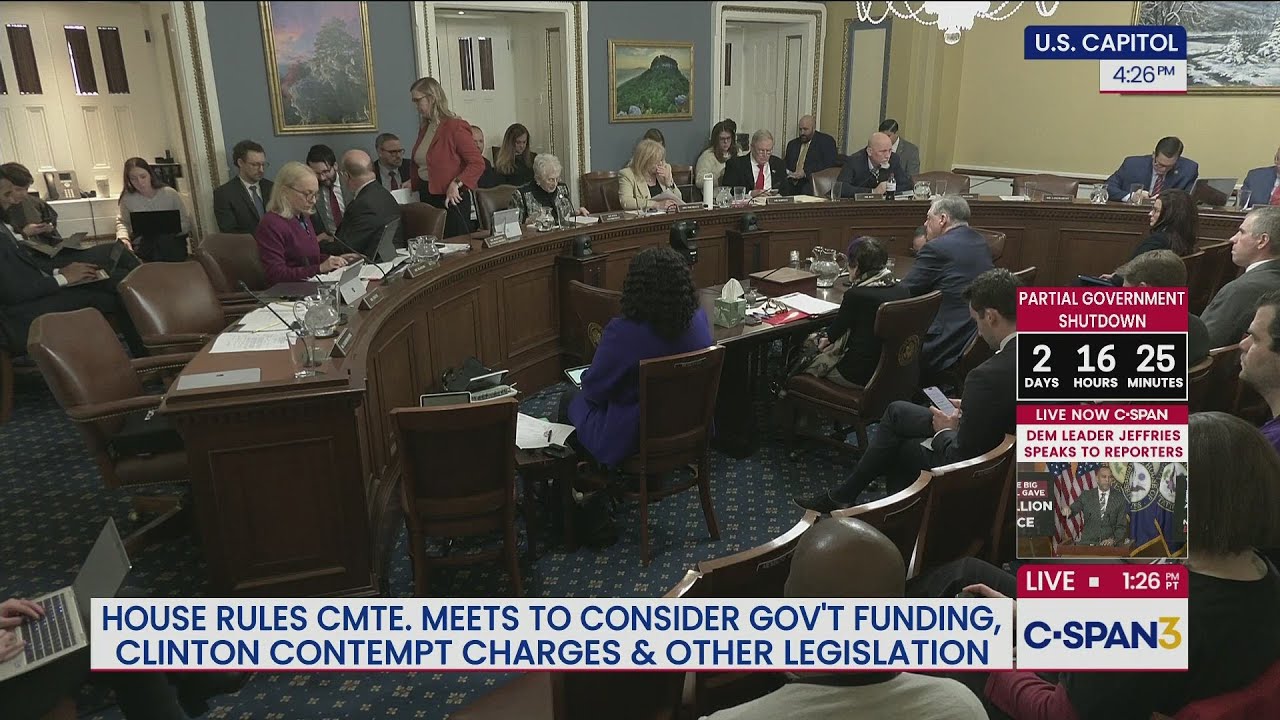 House Rules Cmte Meets on Gov't Funding & Holding Bill & Hillary Clinton in Contempt of Congress