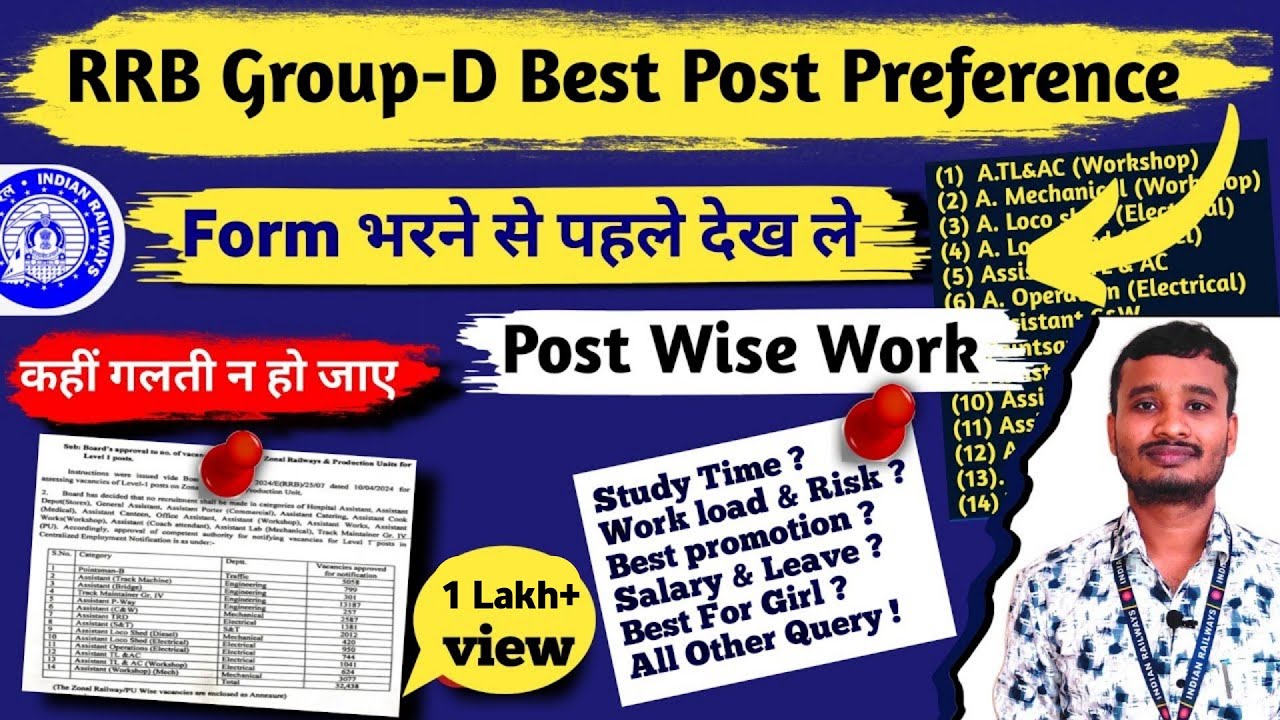 RRB Group D Work post wise | Rrb group d post preference | Group d में क्या कार्य करना होता है |