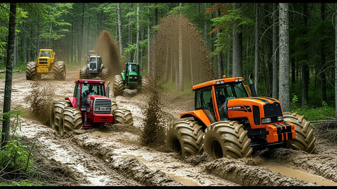 Extreme Tractor Through Muddy Mountain Forest | Extreme  Tractor Through Muddy Mountain Forest