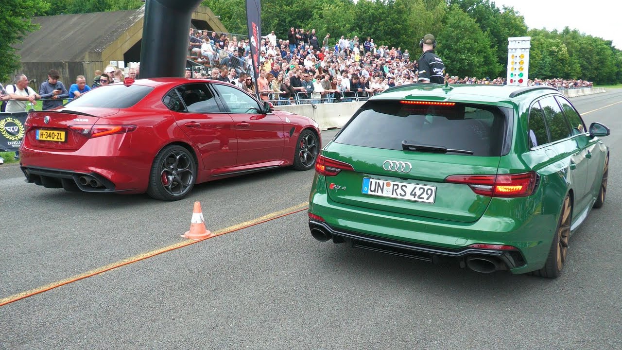 735HP Audi RS4 Avant B9 vs Alfa Romeo Giulia Quadrifoglio