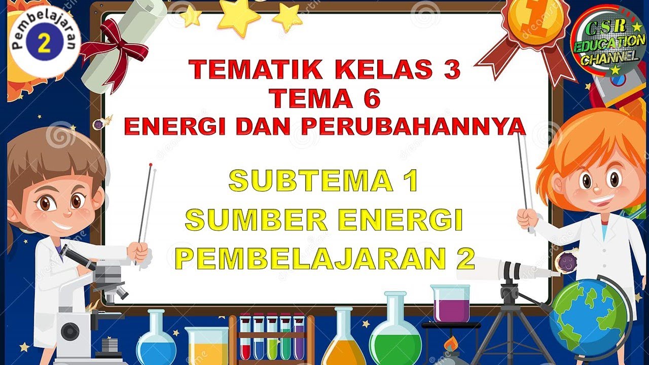 Kelas 3 Tematik : Tema 6 Subtema 1 Pembelajaran 2 (ENERGI DAN PERUBAHANNYA)