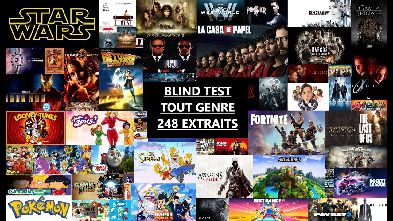 (REUPLOAD) BLIND TEST TOUT GENRE 248 EXTRAITS avec jeu à boire