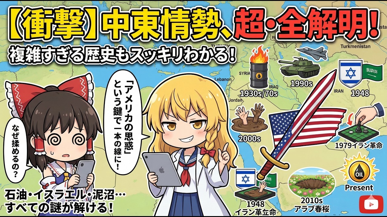 アメリカの思惑を知れば全てが繋がる！なぜ中東は揉め続けるのか？【ゆっくり解説】【漫画で全体像を理解する】