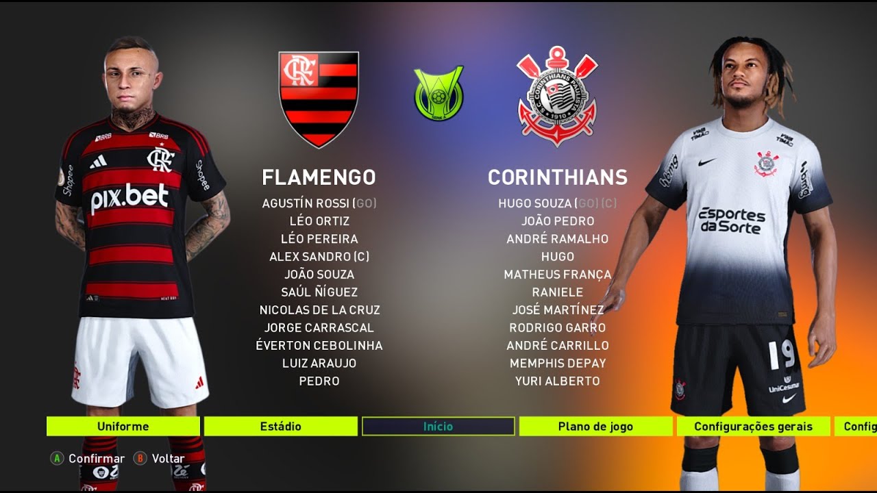 FLAMENGO X CORINTHIANS | BRASILEIRO 2025 | 4K 60FPS | JOGABILIDADE REALISTA | MOD PES 2021