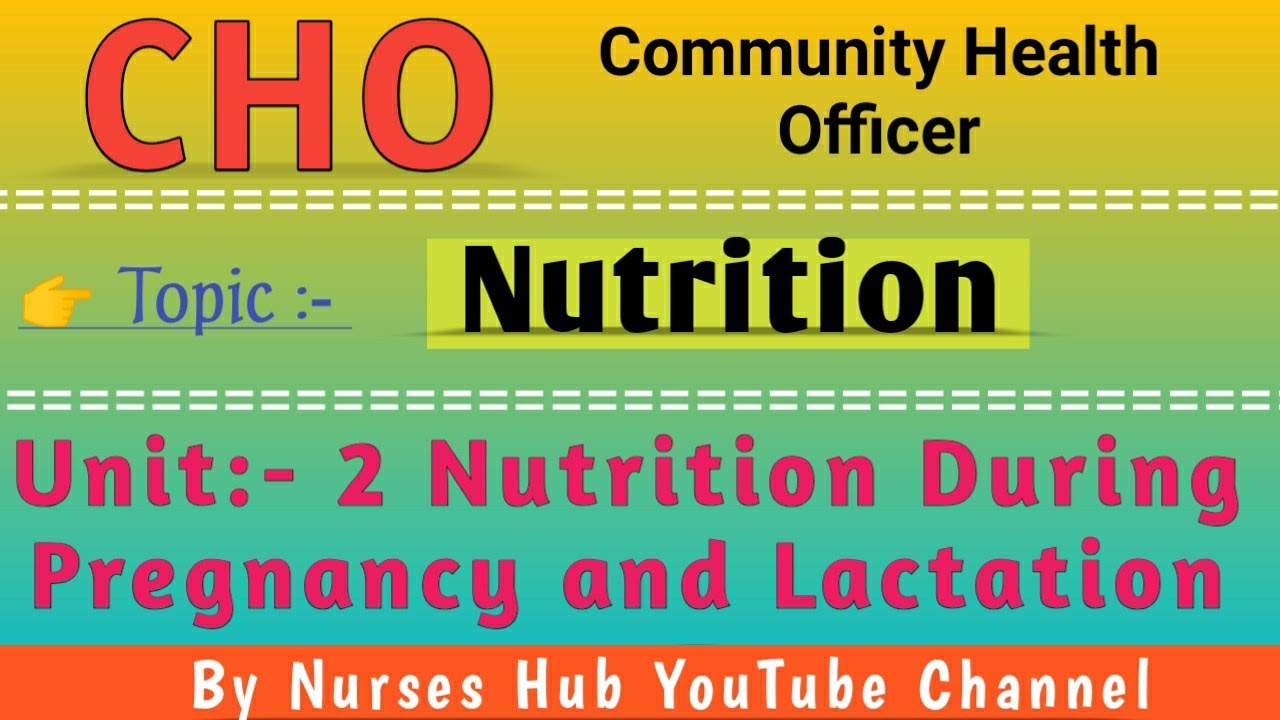 CHO MCQs ||  Nutrition || Nutrition During Pregnancy and Lactation