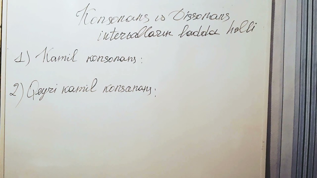 Konsonans və dissonans intervalların ladda həlli.