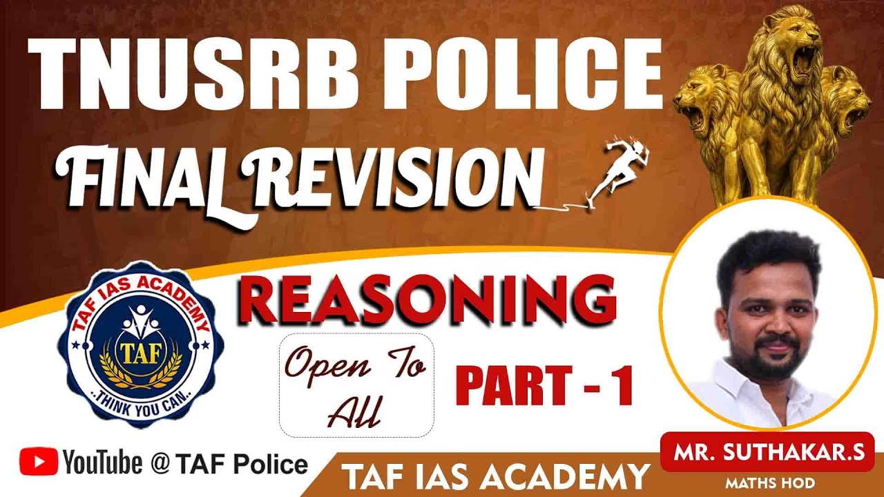 SUB - INSPECTOR | REASONING | REVISION | SUTHAKAR SIR  | TAF