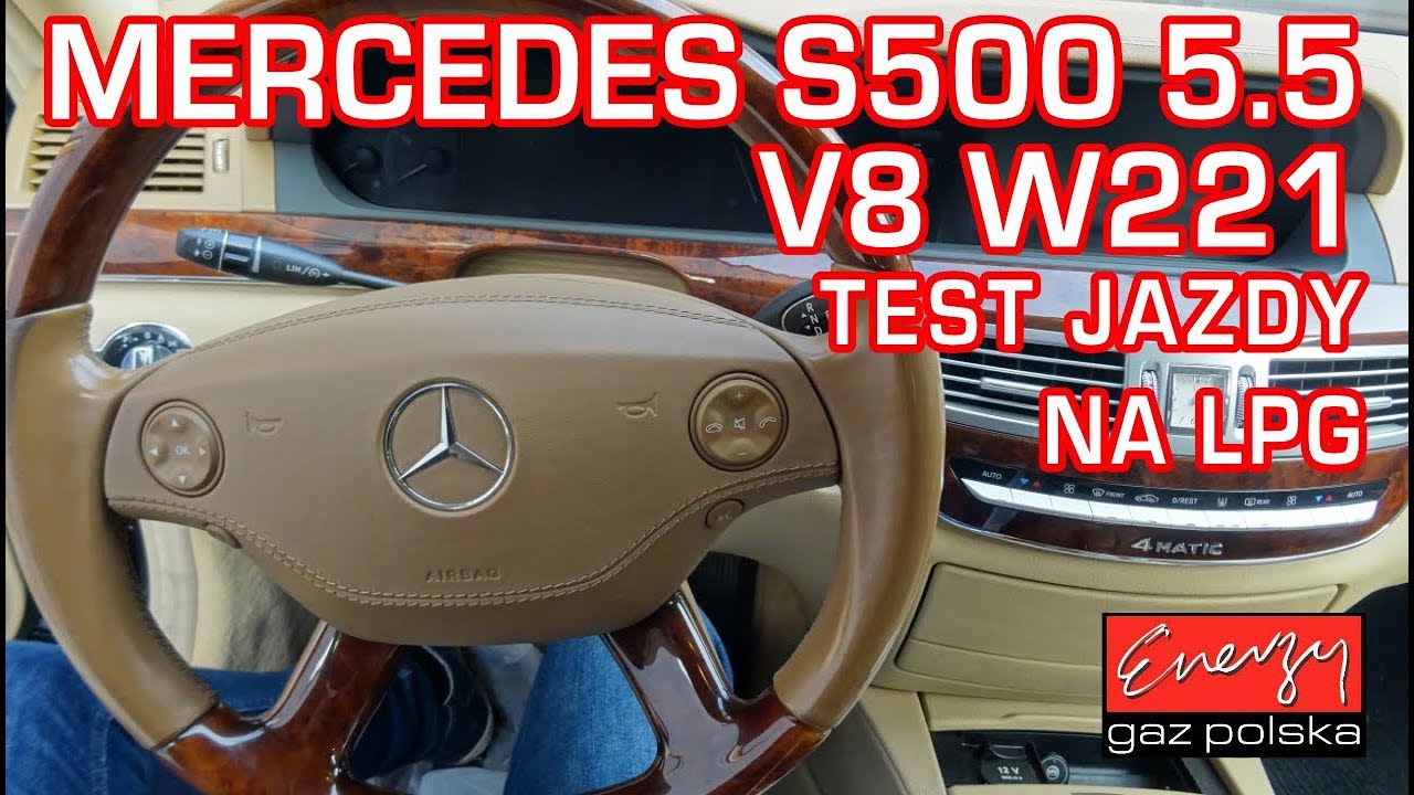 Jazda próbna testowa: Test LPG Mercedes S500 W221 5.5 V8 w Energy Gaz Polska na gaz BRC P&D