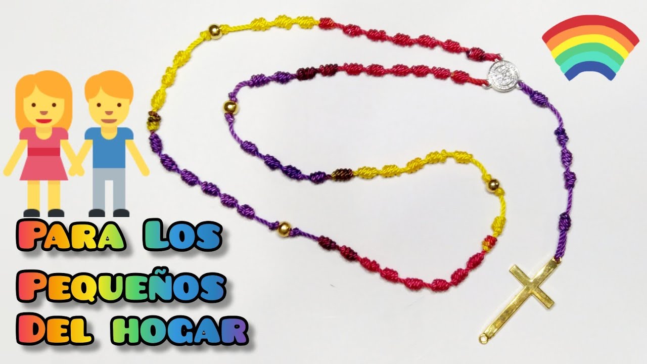 ROSARIO DE HILO PARA NIÑOS👨‍🦰👩‍🦰 / Medalla de San Benito (VÍDEO 135)