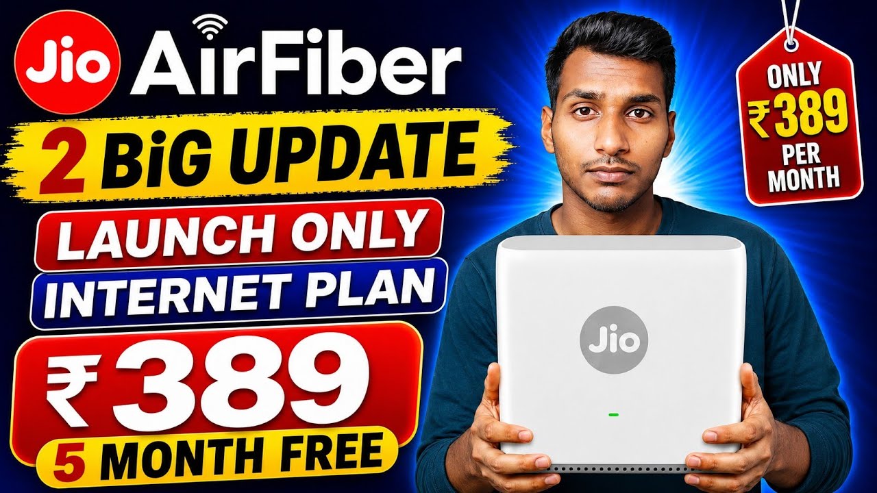 Jio AirFiber 🛜 - ₹389 Only Internet Plan Launch 🤩 | 2 Big UPDATES 5 Months FREE 🔥 | ₹450 Only