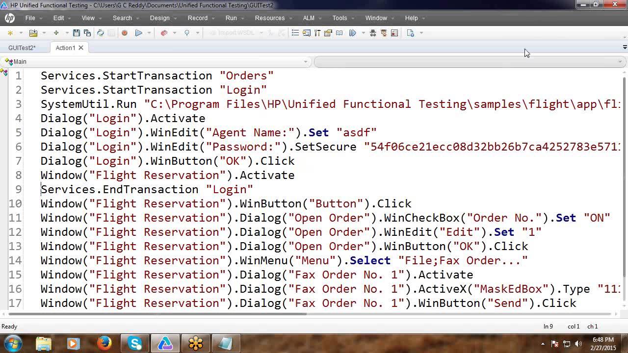 UFT Tutorial 12: Inserting Transaction Points
