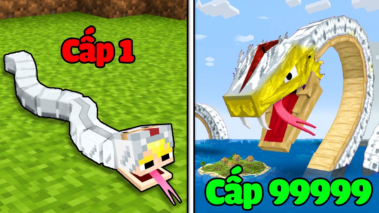 Tô Gà Tiến Hóa Từ Rắn Cấp 1 Lên Cấp 99999 Trong Minecraft