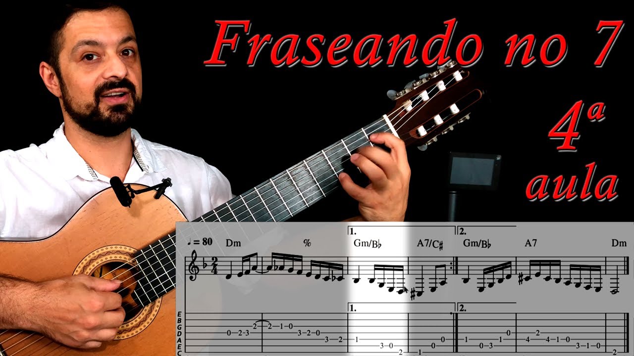 BAIXARIA VIOL&Atilde;O 7 cordas.|Bb|Bb7|Eb|Ebm|Frases de Samba e Choro. Iniciando no 7cordas.AULA DE VIOL&Atilde;O