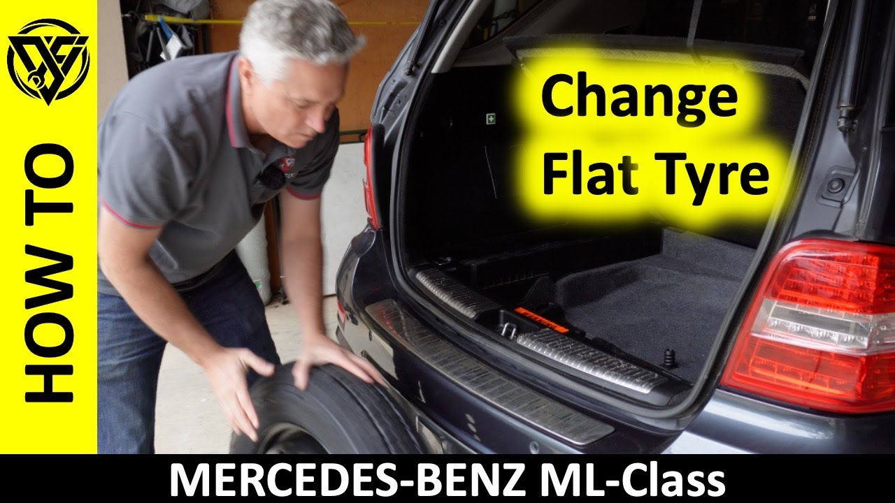 How to Change Flat Tire Tyre Wheel on a Mercedes ML350 - The Complete Guide - ML280 ML300 ML500 GL