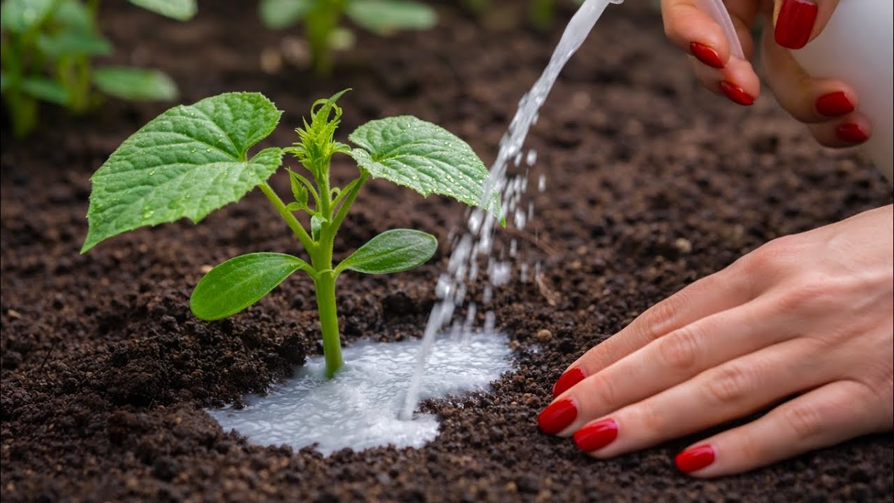 The best top dressing for CUCUMBERS! They grow like crazy