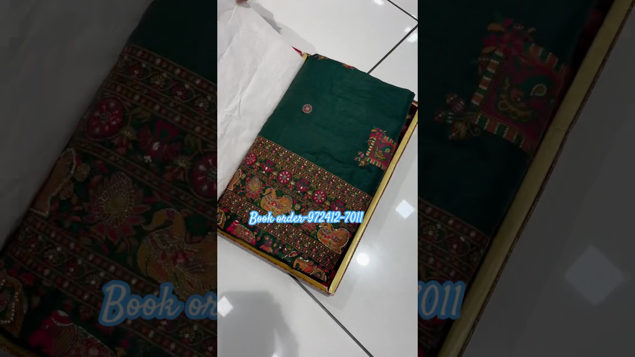 A very beautiful pure pasmina silk green colour Sarees #trending #youtube #instagram #new #shorts ￼