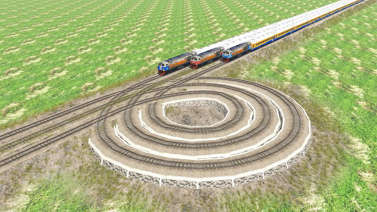 💖 6 Kereta Api vs Rel Obat Nyamuk ✅ Six Train Turn On Triple Looping Railroad Track 🏆 踏切が回転する