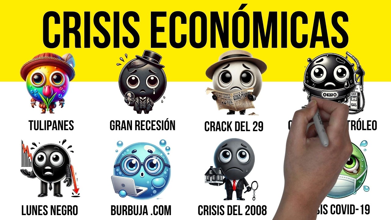 Todas las CRISIS ECON&Oacute;MICAS m&aacute;s Importantes de la HISTORIA explicadas en 8 minutos
