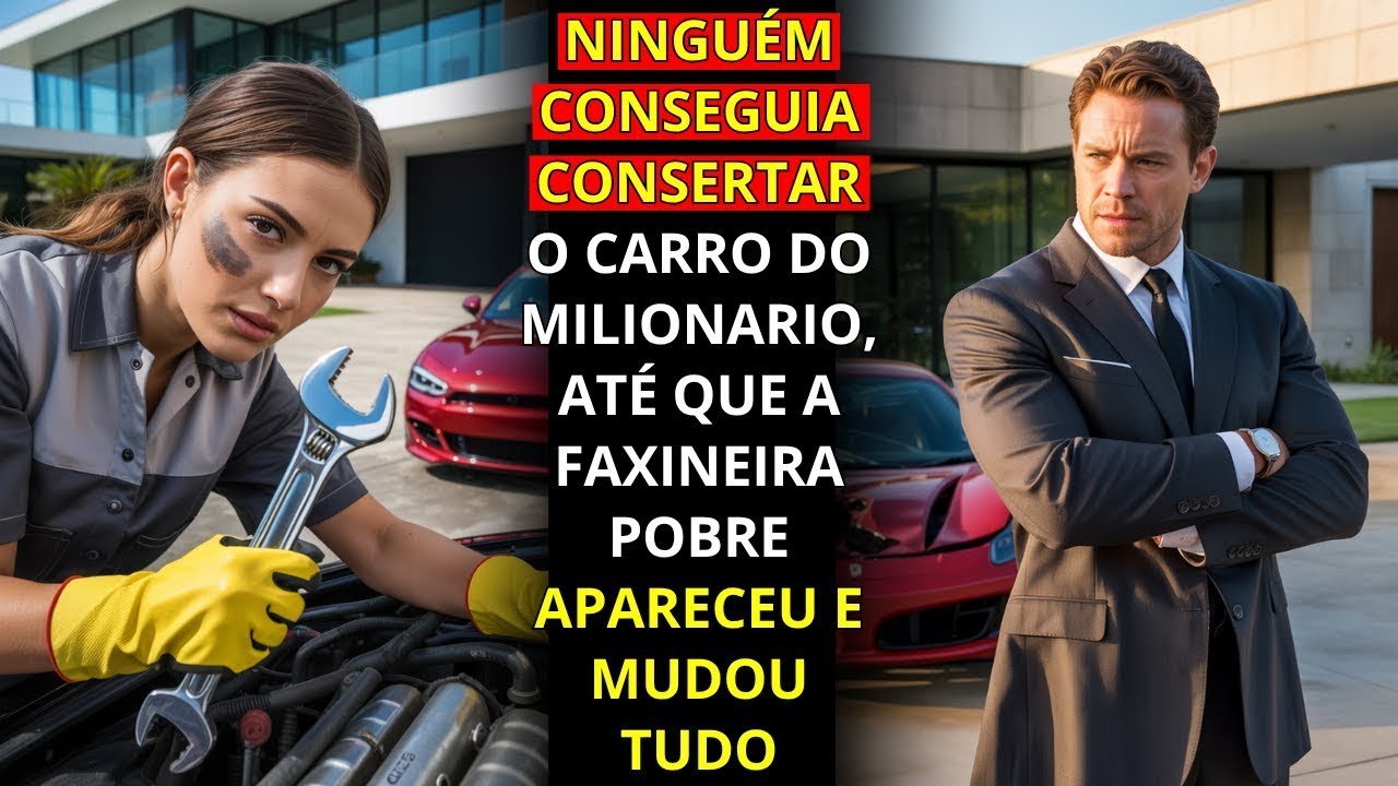 NINGUÉM CONSEGUIA CONSERTAR O CARRO DO MILIONARIO, ATÉ QUE A FAXINEIRA POBRE APARECEU E MUDOU TUDO