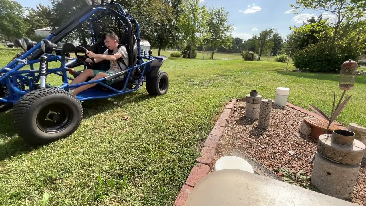 Riding the go kart ￼