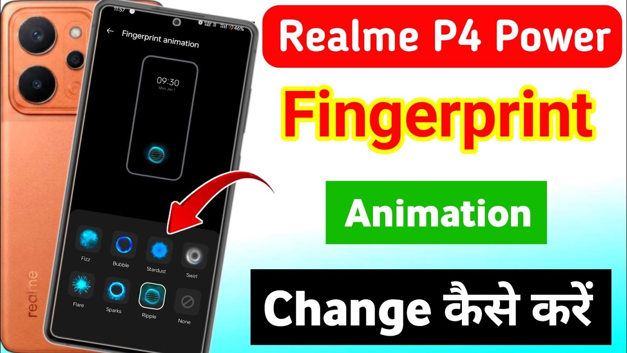 how to change fingerprint animation on the realme p4 power 5g |realme fingerprint animation settings