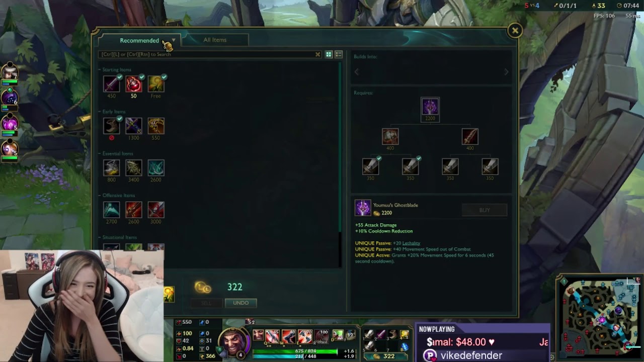 POKIMANE DRAVEN VS TYLER1 FULL GAME (POKIMANE POV)